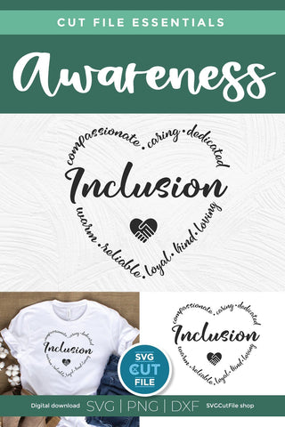Inclusion svg, diversity svg, celebrate differences svg, equality svg, lgbt svg, be kind svg, lgbtq svg, autism inclusion, svg dxf png SVG SVG Cut File 