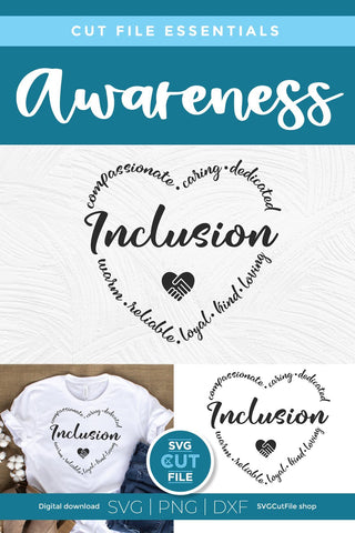 Inclusion svg, diversity svg, celebrate differences svg, equality svg, lgbt svg, be kind svg, lgbtq svg, autism inclusion, svg dxf png SVG SVG Cut File 
