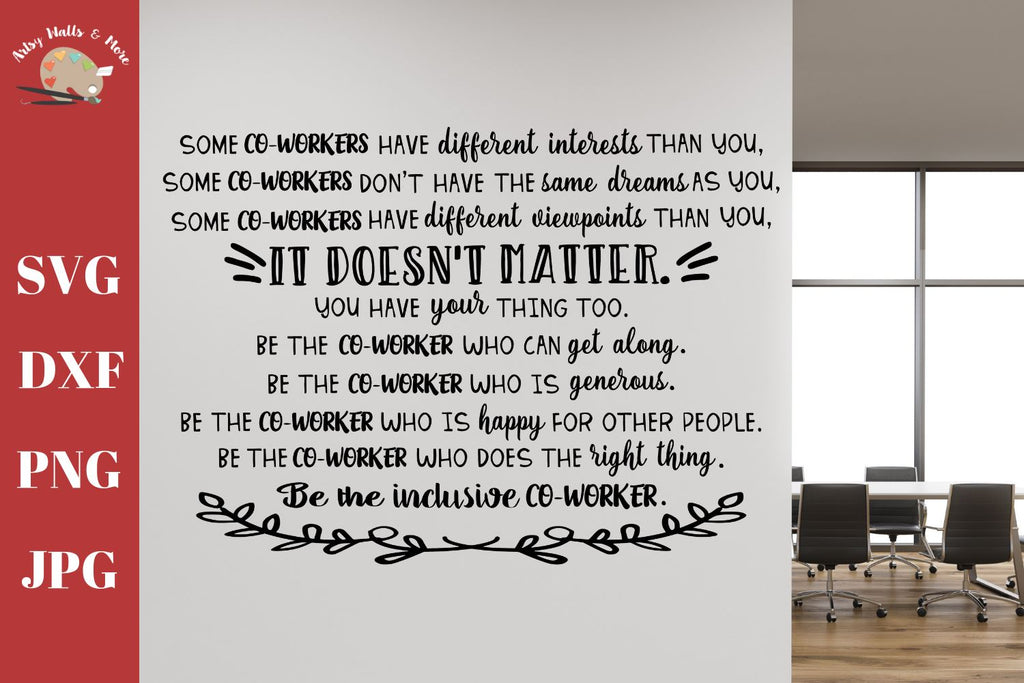 Inclusive co-worker svg - school svg - office decal - meeting room ...