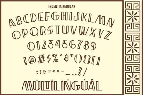 Indentia – Art Deco Typeface Font Garisman Studio 