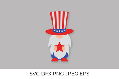 Independence Day gnome. American patriotic gnome. SVG LaBelezoka 