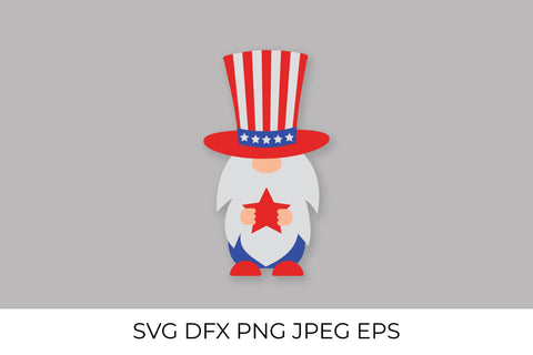 Independence Day gnome. American patriotic gnome. SVG LaBelezoka 