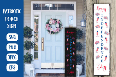 Independence Day Porch Sign SVG. Patriotic Vertical Sign SVG LaBelezoka 