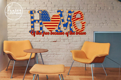 Independence Day, USA, 4th of July, Patriotic Home Decoration SVG LaserCutano 