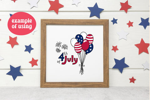 Independence Day | USA Doodle Clipart Elements | July 4 Cards SVG AnnaViolet_store 