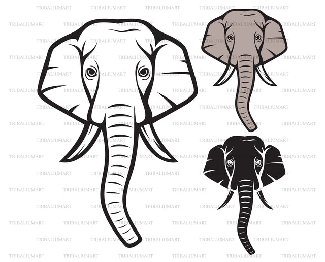 Indian elephant head SVG TribaliumArtSF 