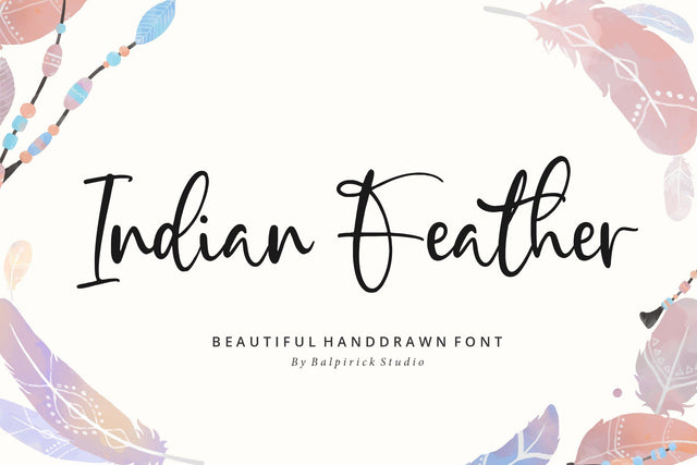 Indian Feather Beautiful Handdrawn Font Font Balpirick 