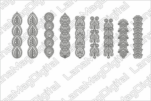 Indian Mandala bookmarks svg, 18 Bookmark templates for cutting machine SVG LanaMagDigital 