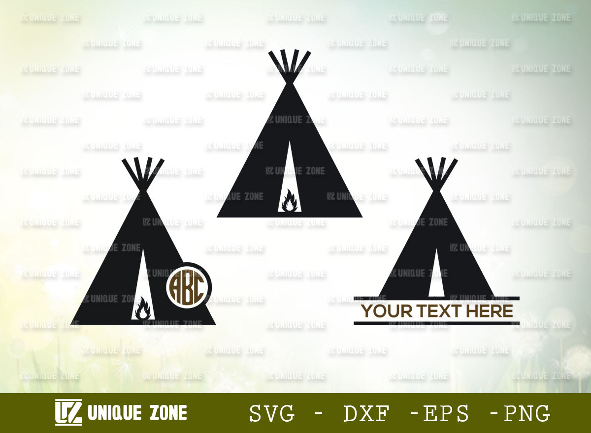 Indian Tepee SVG Monogram, Tepee Svg, Tipi Tent Svg, Native American ...