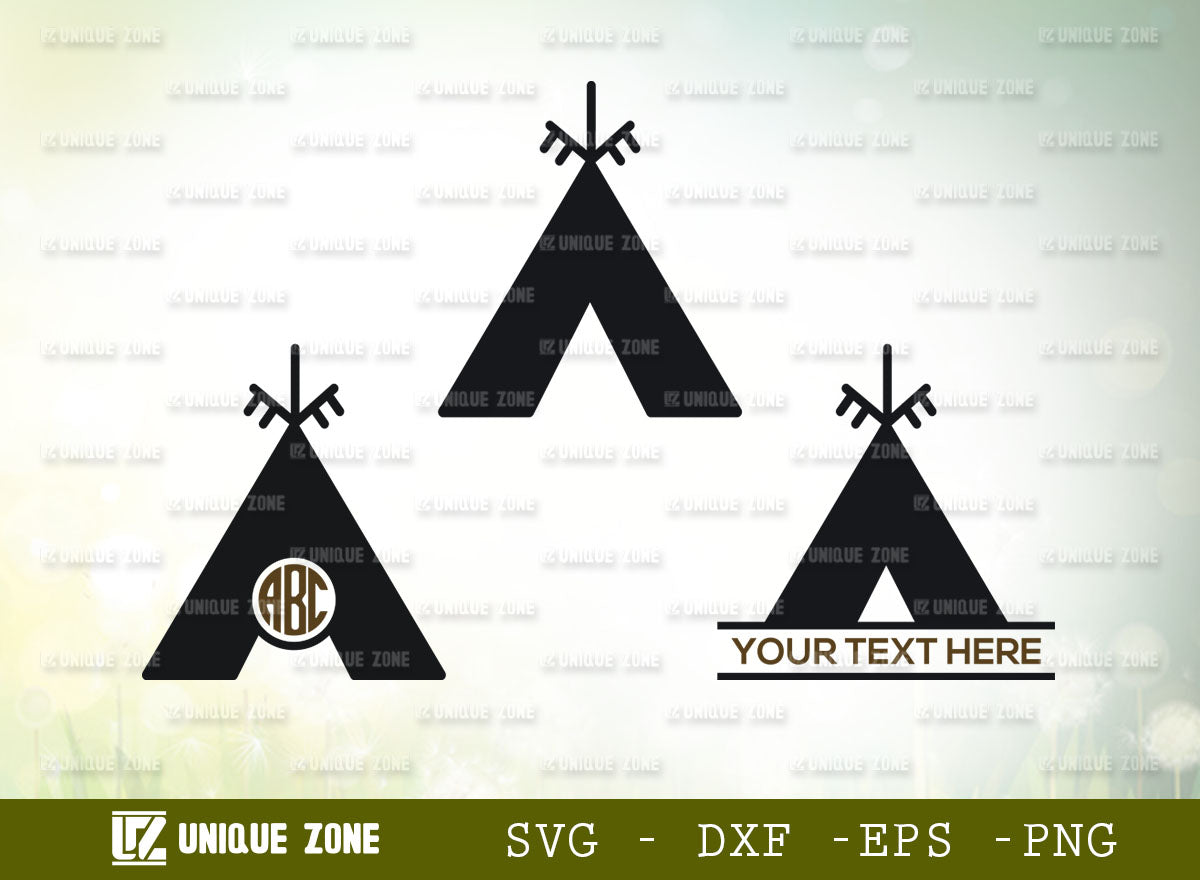 Indian Tepee SVG Monogram, Tepee Svg, Tipi Tent Svg, Native American ...