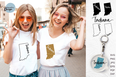 Indiana State SVG. Keychain and Door Porch sign Templates SVG Klava P 