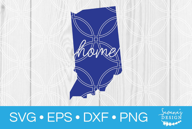 Indiana State with Home SVG SavanasDesign 