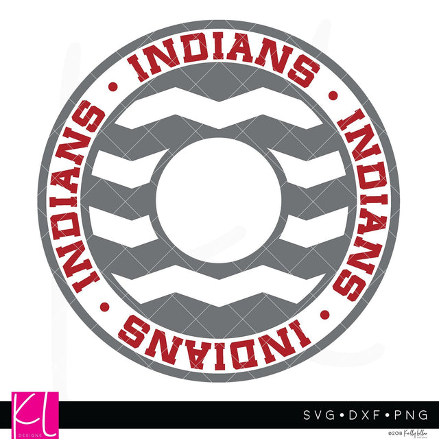 Indians Chevron Monogram Frame SVG Kelly Lollar Designs 
