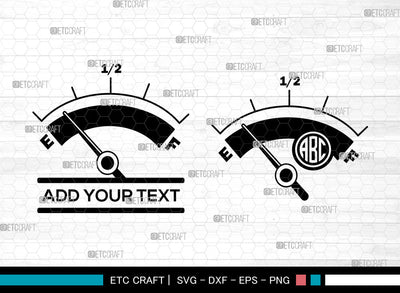Indicator Gas Tank Monogram SVG, Indicator Gas Tank SVG, Split Monogram Svg, Petrol Indicator Svg, Fuel Gauge Svg, Gas Station Svg, Indicator Gas Tank SVG ETC Craft 