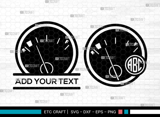 Indicator Gas Tank Monogram SVG, Indicator Gas Tank SVG, Split Monogram Svg, Petrol Indicator Svg, Fuel Gauge Svg, Gas Station Svg, Indicator Gas Tank SVG ETC Craft 