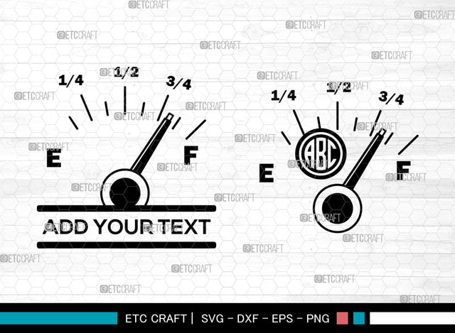 Indicator Gas Tank Monogram SVG, Indicator Gas Tank SVG, Split Monogram Svg, Petrol Indicator Svg, Fuel Gauge Svg, Gas Station Svg, Indicator Gas Tank SVG ETC Craft 