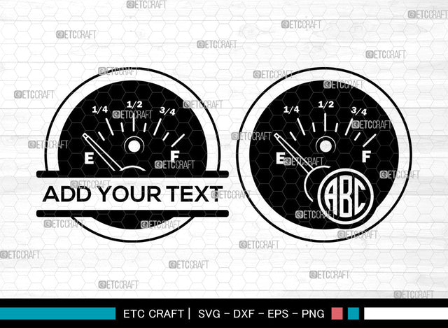 Indicator Gas Tank Monogram SVG, Indicator Gas Tank SVG, Split Monogram Svg, Petrol Indicator Svg, Fuel Gauge Svg, Gas Station Svg, Indicator Gas Tank SVG ETC Craft 