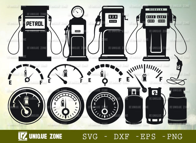 Indicator Gas Tank SVG Bundle, Indicator Svg, Gas Bottle Svg, Fuel Gauge Svg, Fuel Meter Svg, Petrol Pump Svg, Pictogram Svg, Gas Station Svg, SVG Unique Zone 
