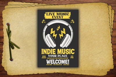Indie Music Flyer Print Template SVG Jagonath Roy 