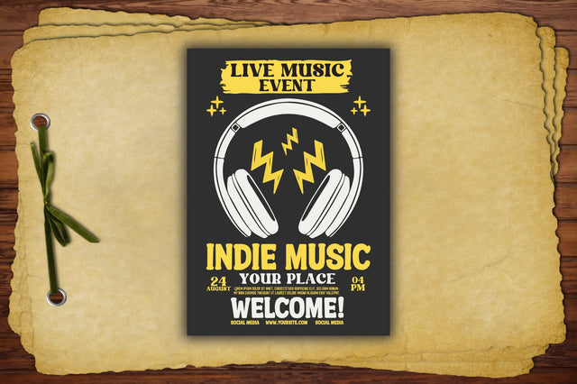 Indie Music Flyer Print Template SVG Jagonath Roy 