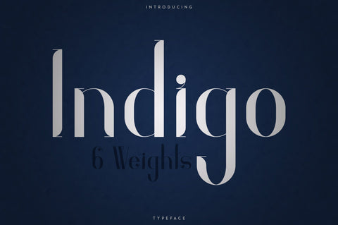 Indigo Typeface - 6 Weights Font VPcreativeshop 