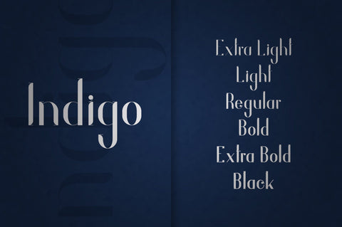 Indigo Typeface - 6 Weights Font VPcreativeshop 