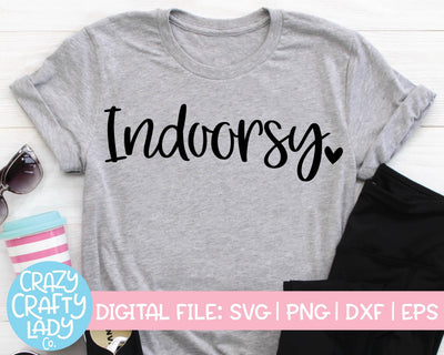 Indoorsy | Funny Camping Quote SVG Cut File SVG Crazy Crafty Lady Co. 