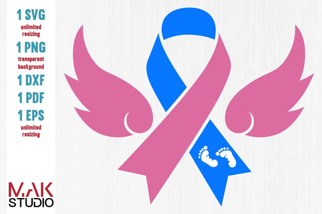 Infant pregnancy loss ribbon svg, Infant pregnancy loss ribbon file, Infant pregnancy loss ribbon cut file Infant pregnancy dxf SVG MAKStudion 