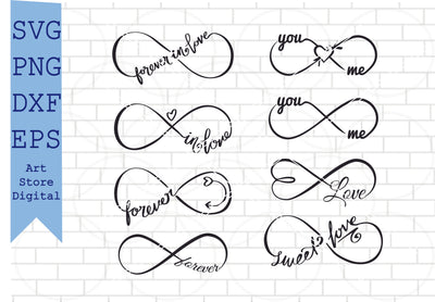 Infinity Heart Svg, Love Infinity Svg, Heart Svg, Png, Dxf, Eps Cut Files SVG Artstoredigital 