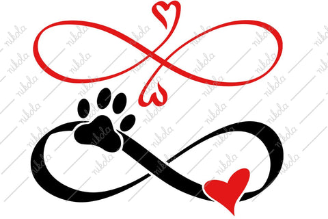 Infinity Symbol Clipart, Love, Hearts, Paw, SVG, PNG, EPS, PDF, DXF SVG nikola 