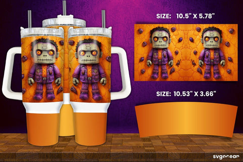 Inflated Frankenstein Wrap Bundle | Tumbler | Mug | Pen Sublimation SvgOcean 