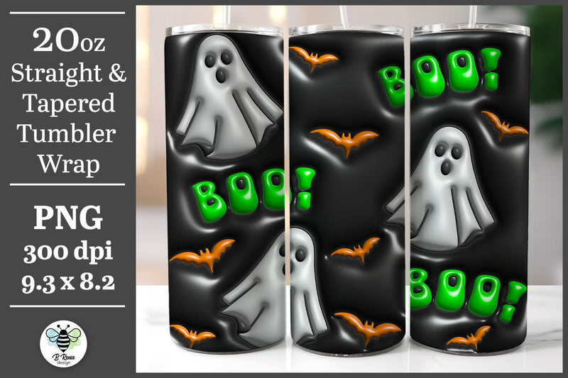 Inflated Ghosts Tumbler Wrap | Halloween Tumbler Design Sublimation B Renee Design 