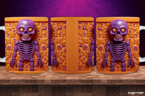 Inflated Halloween Mug Wrap | 11 Oz | Sublimation Sublimation SvgOcean 