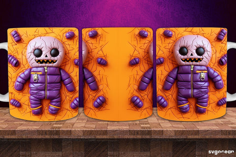 Inflated Halloween Mug Wrap | 11 Oz | Sublimation Sublimation SvgOcean 