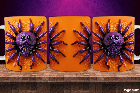 Inflated Halloween Mug Wrap | 11 Oz | Sublimation Sublimation SvgOcean 