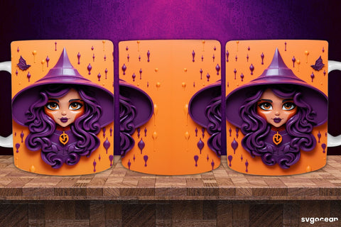 Inflated Halloween Mug Wrap | 11 Oz | Sublimation Sublimation SvgOcean 