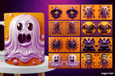 Inflated Halloween Mug Wrap | 11 Oz | Sublimation Sublimation SvgOcean 