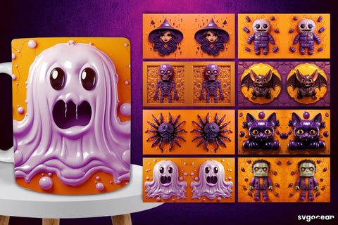 Inflated Halloween Mug Wrap | 11 Oz | Sublimation Sublimation SvgOcean 