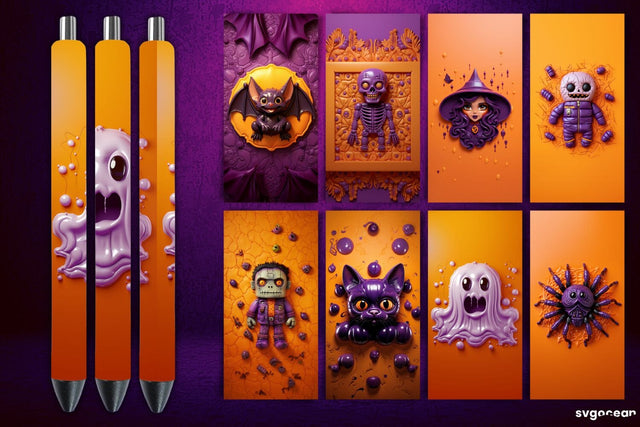 Inflated Halloween Pen Wrap | Sublimation Sublimation SvgOcean 