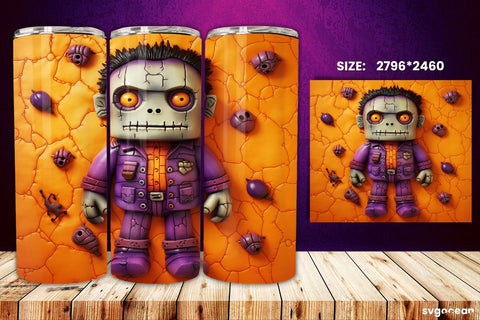 Inflated Halloween Tumbler Wrap | 20 Oz | Sublimation Sublimation SvgOcean 