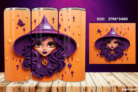 Inflated Halloween Tumbler Wrap | 20 Oz | Sublimation Sublimation SvgOcean 