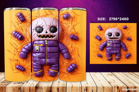 Inflated Halloween Tumbler Wrap | 20 Oz | Sublimation Sublimation SvgOcean 