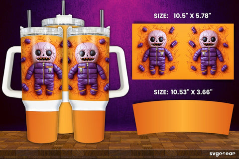 Inflated Halloween Tumbler Wrap | 40 Oz | Sublimation Sublimation SvgOcean 