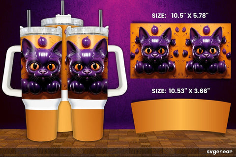 Inflated Halloween Tumbler Wrap | 40 Oz | Sublimation Sublimation SvgOcean 