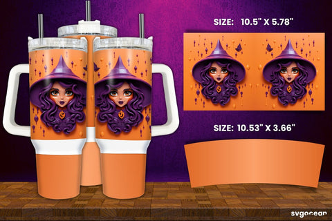 Inflated Halloween Tumbler Wrap | 40 Oz | Sublimation Sublimation SvgOcean 
