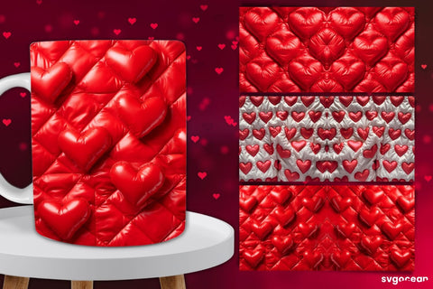 Inflated Hearts Mug Wrap Bundle | 11 Oz | Sublimation Sublimation SvgOcean 