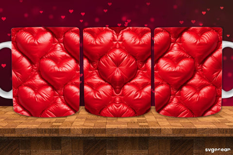 Inflated Hearts Mug Wrap Bundle | 11 Oz | Sublimation Sublimation SvgOcean 