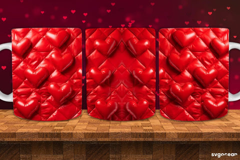 Inflated Hearts Mug Wrap Bundle | 11 Oz | Sublimation Sublimation SvgOcean 