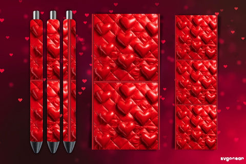 Inflated Hearts Pen Wrap Bundle | Sublimation Sublimation SvgOcean 