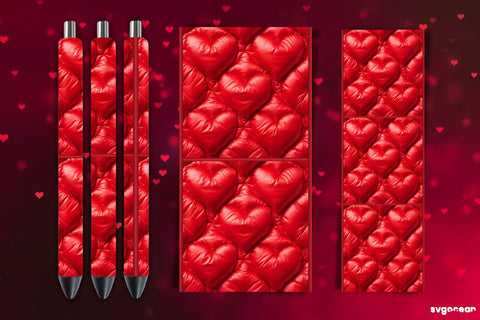 Inflated Hearts Pen Wrap Bundle | Sublimation Sublimation SvgOcean 